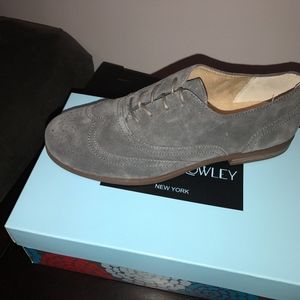 Grey suede wingtip oxfords SZ 10